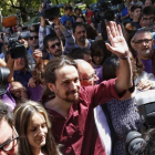 El líder de Podemos, Pablo Iglesias, este viernes en Valencia.