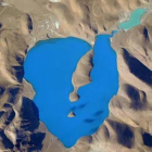 El pequeño Cuo Womo, en China, observado desde la ISS.