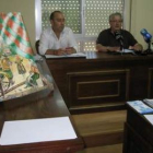 Miguel Ángel Cordero, Guillermo Tejerina, Luis Miguel Alonso, detrás del motivo del cartel.
