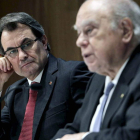 Mas, junto a Jordi Pujol, en el acto de presentación del libro del ex presidente catalán.