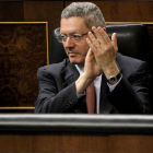 Ruiz Gallardon durante un pleno en el Congreso de los Diputados.