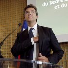 El ministro de Economía, Montebourg, durante su comparecencia ayer.