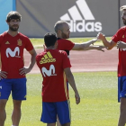 Jugadores de La Roja en uno de los entrenos.