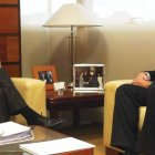 Samuel Folgueral y Antonio Silván, ayer en el despacho del consejero en Valladolid.