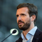 Casado ayer en Vitoria, adonde acudió a apoyar a Iturgaiz como candidato a lehendakari. BRAIS LORENZO