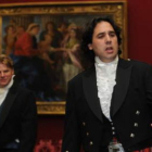 Cantando en Edimburgo, en la famosa National Gallery de Escocia.
