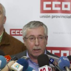 El secretario general de CC.OO., Ignacio Fernández Toxo, en una asamblea en Sevilla.