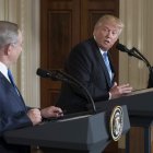 El primer ministro israelí Benjamín Netanyahu y el presidente de EE UU, Donald Trump. SHAWN THEW
