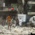 Efecto de uno de los bombardeos en el barrio Kalasa de Alepo. ZOUHIR AL SHIMALE
