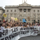 Manifestación de estudiantes contra la LOMCE y las reválidas el pasado 26 de octubre, en Barcelona.