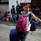 Una refugiada nicaragüense llegando a México.