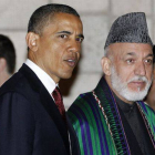 Barack Obama y Hamid Karzai, el pasado mayo, durante la visita del presidente de EEUU a Afganistán.