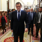 Mariano Rajoy llega a la primera sesión de control del Congreso esta legislatura.