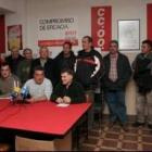 Trabajadores de la Mancomunidad comparecieron ayer junto a los dirigentes comarcales de CC.OO.