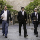unqueras, Puigdemont y Turull se dirigen a la reunión de Govern.