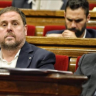 Junqueras y Puigdemont, en el Parlament