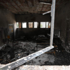 Estado en el que quedó el pabellón afectado por el fuego una vez extinguido.