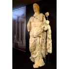 La escultura, ayer, en la presentación de su restauración.