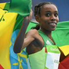Almaz Ayana, en la celebración del 10.000.