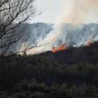 Incendio que en la tarde de ayer calcinó cerca de 40 hectáreas en Cifuentes de Rueda.