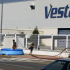 Imagen de la factoría de Vestas en Villadangos del Páramo, esta mañana