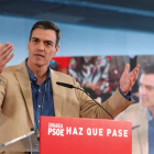 El secretario general del PSOE, Pedro Sánchez, durante un acto de precampaña.