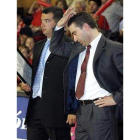 De Grado, izquierda, y Jareño, en su etapa en Baloncesto León.