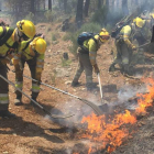 Las brigadas trabajan en el incendio entre Gavilanes y Pedro Bernardo, en el Tiétar. RICARDO MUÑOZ
