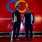 Diego Soto y Cristina en la concesión de las becas olímpicas