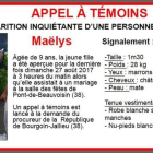 Alerta facilitada por la Gendarmeria que muestra a la desaparecida Maëlys De Araujo.