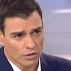 Momento de la entrevista de Sánchez en Tele 5