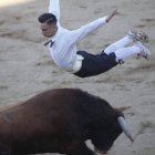 Momento de la tarde durante el que tuvo lugar la exhibición de cortes que puso el broche final a las jornadas taurinas.