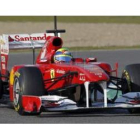 El brasileño Massa con su Ferrari durante los entrenamientos ayer en el circuito de Jerez.