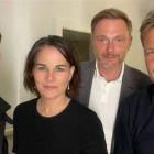 Volker Wissing, Annalena Baerbock, Robert Habeck y Christian Lindner en el selfi. TWITTER WISSING