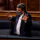 Imagen del ministro José Luis Escrivá en el Congreso. JUAN CARLOS HIDALGO