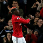 Paul Pogba celebra su gol con los brazos cruzados en recuerdo a las personas esclavizadas.