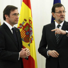 El primer ministro portugués, Pedro Passos Coelho, y Rajoy, en la cumbre de ayer.