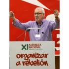 Cayo Lara, durante su discurso de ayer en Galicia.