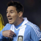 Messi, en un partido con la selección argentina.