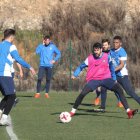El equipo blanquiazul tratará de dar la sorpresa mañana ante el Artístico Navalcarnero. L. DE LA MATA