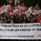 Manifestación de trabajadores de la eólica LM con motivo del primer ERE en la empresa.