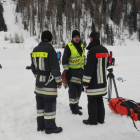 Participantes en las labores de rescate de los alpinistas en el valle de Aurina.