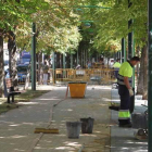 Aspecto que presentaban ayer las obras del bulevar de José Aguado.