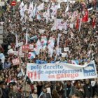 Cientos de personas se manifestaron en Santiago.