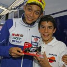 El día (5 de julio del 2008) que Marc Márquez conoció a Valentino Rossi, en Montemló (Barcelona).
