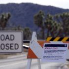 La carretera que accede a Keys View esta cerrada en el Parque Nacional Joshua Tree de California.