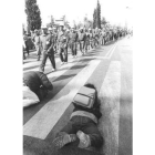 Los mineros en su entrada triunfal en Madrid.