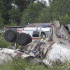 Restos del fuselaje del avión ruso accidentado en la región de Karelia.