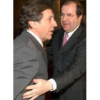 Villalba y Herrera ayer antes del encuentro mantenido entre ambos