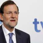 El presidente de España, Mariano Rajoy, antes de una entrevista en TVE, en septiembre del 2012